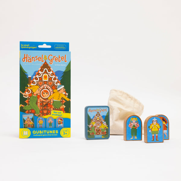 Jonukas ir Grytutė (Hansel & Gretel) žaidimo pakuotė ir medinės kaladėlės